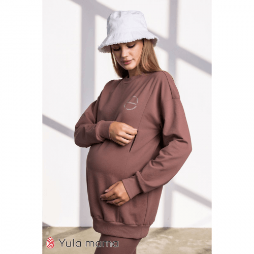 Свитшот для беременных и кормящих Юла Мама Mriya light Капучино SW-32.012