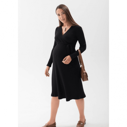 Платье для беременных и кормящих Юла Мама Pamela Черный DR-32.031