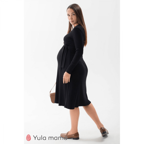 Платье для беременных и кормящих Юла Мама Pamela Черный DR-32.031