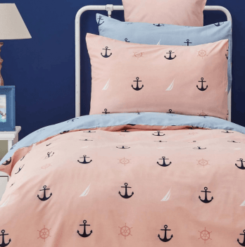 Постельное белье для подростков Nautica Home Anchor Голубой/Розовый 160х220 svt-2000022305273
