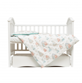 Детское постельное белье в кроватку Twins Comfort line Динозаврик Мятный 3054-C-14