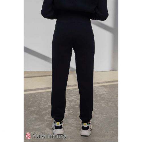 Спортивные штаны для беременных с начесом Юла Мама Uno warm Черный TR-42.121
