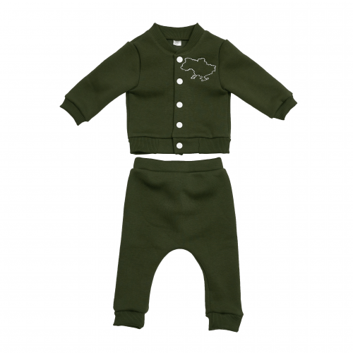Детский костюм из трехнитки Twins Украина Хаки от 6 до 9 мес W-120-КТУУ-74-06