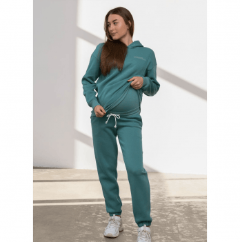 Спортивные штаны для беременных с начесом Юла Мама Celia warm Зеленый TR-42.133
