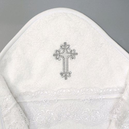 Крыжма для крещения Interkids Фантазия в серебре Белый 80х80 см 5988
