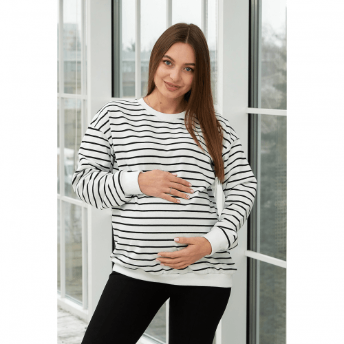 Свитшот для беременных и кормящих Lullababe Rimini Белый/Черный LB06RM336