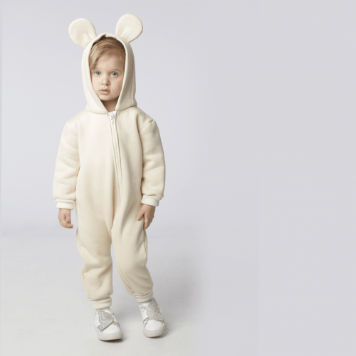 Детский комбинезон из трехнитки Bunny BOX Молочный от 0 до 9 мес 016962