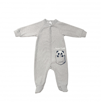 Человечек детский Smil Funny pandas Серый 6-18 месяцев 108644