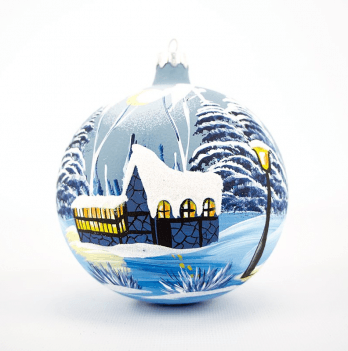 Новогодний шар на елку Santa Shop Пейзаж Симфонія №16 Синий 10 см 4820001005363