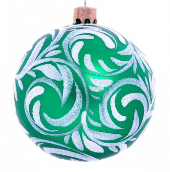 Новогодний шар на елку Santa Shop Снежная королева Узор Зеленый 8 см 4820001024630