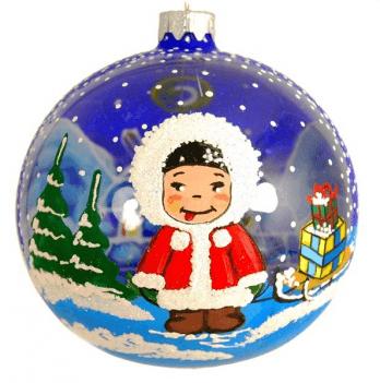 Новогодний шар на елку Santa Shop Эскимос Синий 10 см 7806723194766