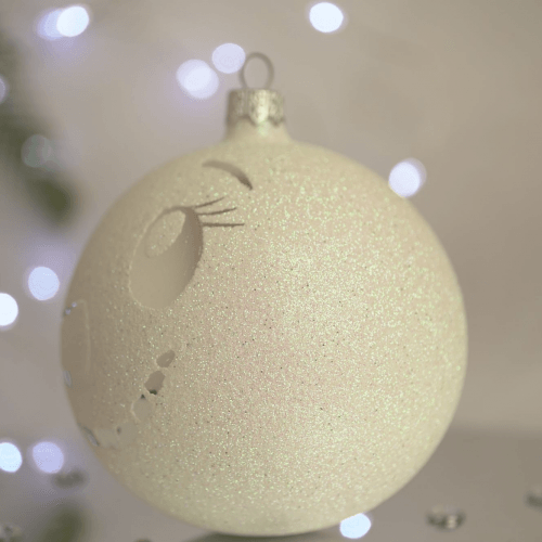 Новогодний шар на елку Santa Shop Сахарная Снежная баба Молочный 10 см 7806723209095