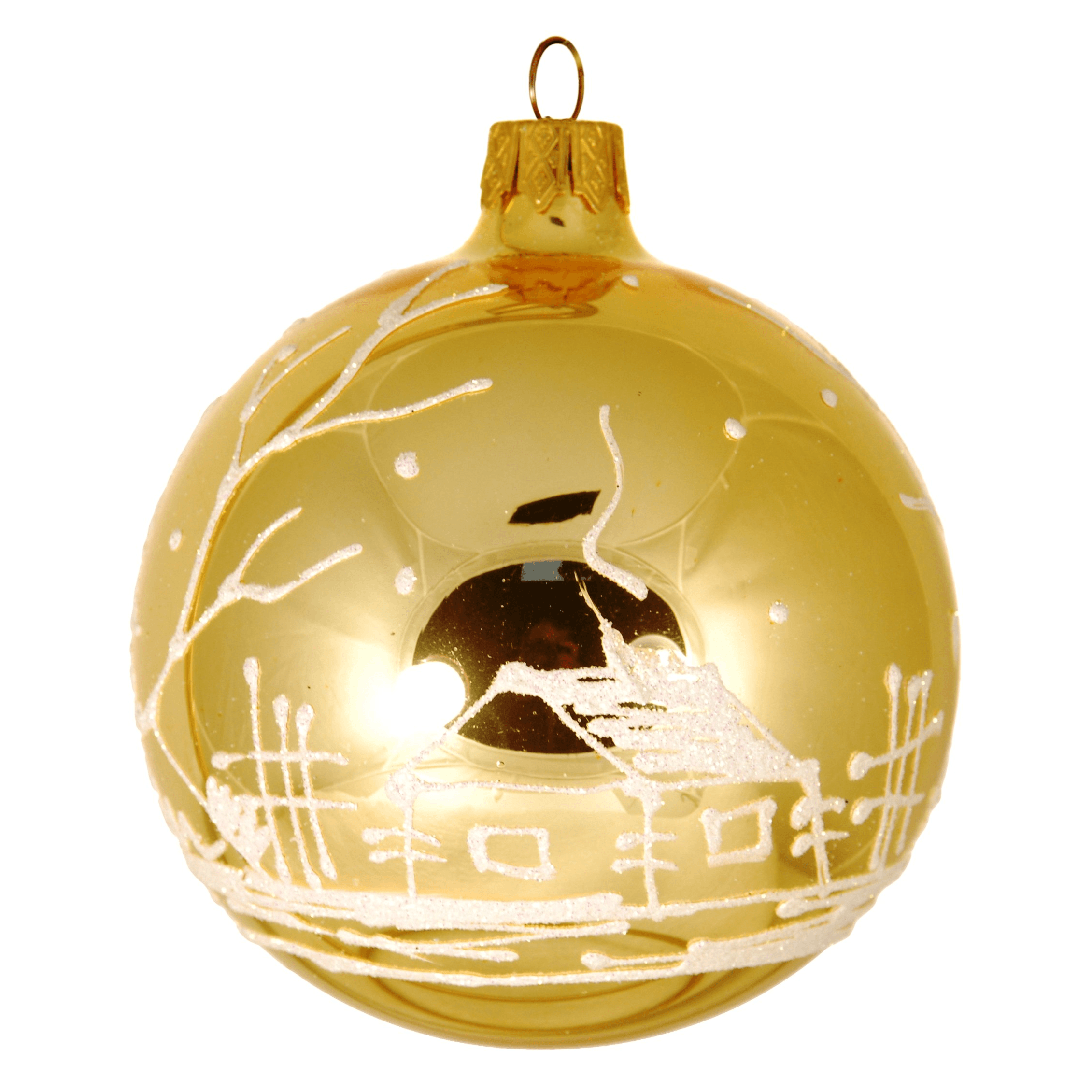 Новогодний шар на елку Santa Shop Золотая Домик Золотой/Белый 8 см 7806723230815 Новогодний шар на елку Santa Shop Золотая Домик Золотой/Белый 8 см 7806723230815