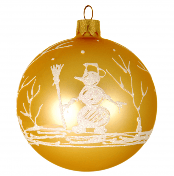 Новогодний шар на елку Santa Shop Золотая Снеговик Золотой/Белый 8,5 см 7806723230808