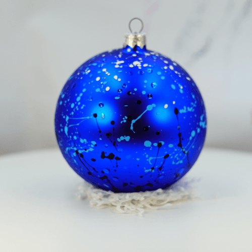 Новогодний шар на елку Santa Shop Тигр в космосе Синий 10 см 7806723559176