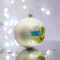 Новогодний шар на елку Santa Shop Патриотическая Котик Белый 8,5 см 4820001103717