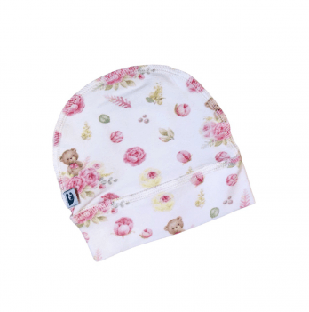 Шапочка для новорожденных Embrace Медвежата с цветами Белый/Розовый от 0 до 3 мес hat004