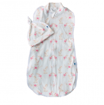 Пеленка кокон для новорожденных на молнии с шапочкой Embrace Белый/Розовый от 0 до 3 мес pkz066