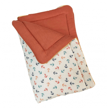 Одеяло для новорожденных демисезонное Embrace Якоря Бордовый 80х80 см plut018