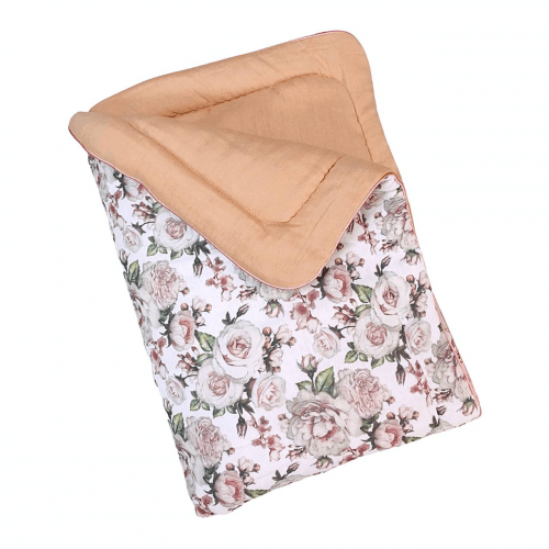 Одеяло для новорожденных демисезонное Embrace Цветы Персиковый 80х80 см plut015