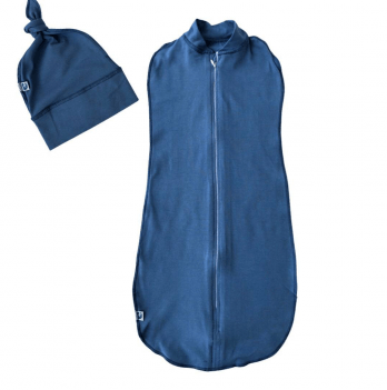 Пеленка кокон для новорожденных на молнии с шапочкой Embrace Синий от 0 до 3 мес pkz065
