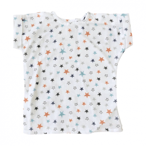 Детская футболка из муслина Embrace Звезды Белый/Голубой от 2 до 5.5 лет muslintshirt005_92