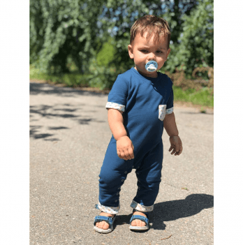 Человечек детский с коротким рукавом Embrace Темно-синий от 3 мес до 2 лет romper004_80