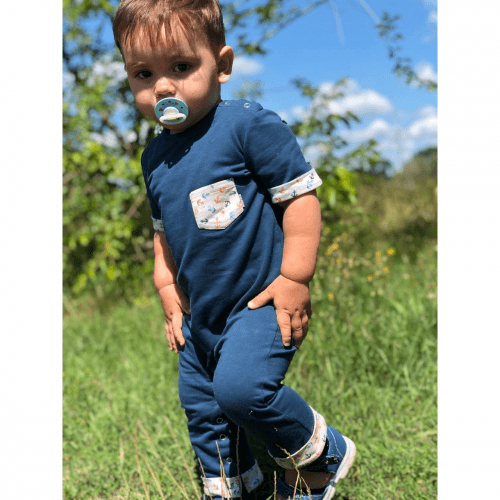 Человечек детский с коротким рукавом Embrace Темно-синий от 2 до 3.5 лет romper004_92