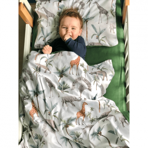 Детское постельное белье в кроватку Embrace Сафари Белый/Зеленый postil15