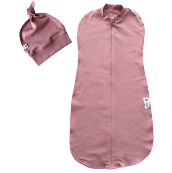 Пеленка кокон для новорожденных на молнии с шапочкой Embrace Темно-розовый от 0 до 3 мес pkzn059