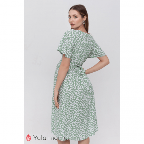 Платье для беременных и кормящих Юла Мама Vanessa Зеленый DR-23.031