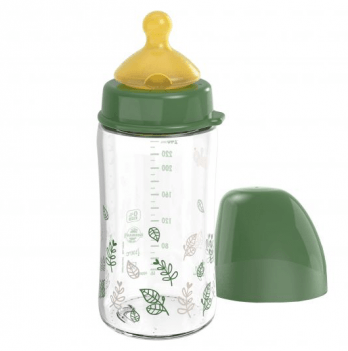 Бутылочка для кормления с латексной соской Nip Зеленая серия Зеленый 240 мл 35118