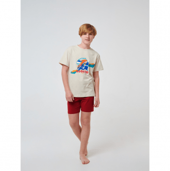Пижама для мальчика Smil Бежевый/Красный от 8 до 10 лет 104681