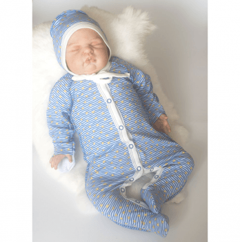 Человечек для новорожденных с шапочкой Interkids Звездочка Голубой от 0 до 3 мес 6080