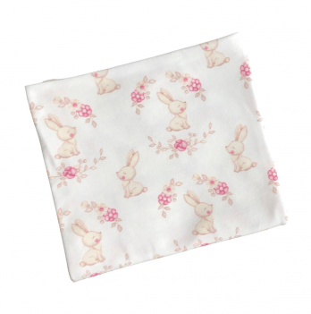 Пеленка для детей Embrace Зайчики с цветами Розовый 90х90 см peltrik008