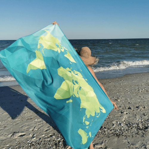 Пляжное полотенце из микрофибры Emmer 90х140 см Map Бирюзовый/Зеленый Map90*140