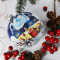 Новогодний шар на елку Santa Shop Синий дом красная калитка Синий 10 см 7806723209712