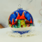 Новогодний шар на елку Santa Shop Городок по кругу Синий 10 см 7806723542604