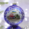 Новогодний шар на елку Santa Shop Патриотическая Все буде Україна - Трактор Синий 8,5 см 4820001103946