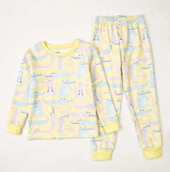 Детская пижама для махровая Krako Крокодилы Желтый от 2 до 7 лет 3023J33