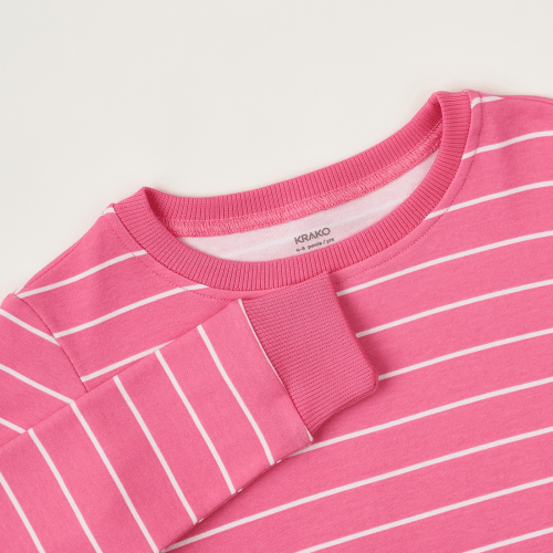 Детская пижама для девочки Krako Розовая полоска Розовый от 1.5 до 2 лет 3023J25