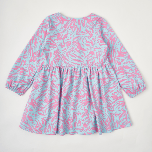 Платье для девочки Krako Зебра Розовый/Бирюзовый от 2 до 7 лет 3004D23