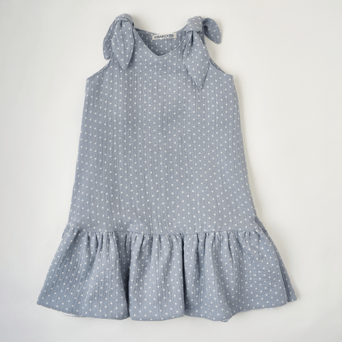 Платье для девочки из муслина Krako Голубой от 7 до 8 лет 4043D21