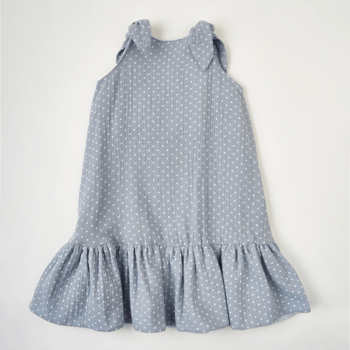 Платье для девочки из муслина Krako Голубой от 7 до 8 лет 4043D21