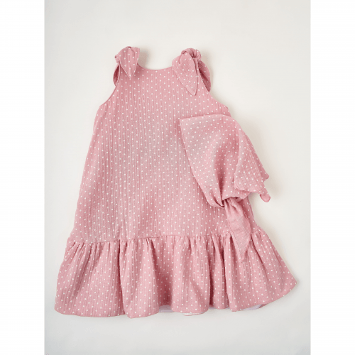 Платье для девочки из муслина Krako Розовый от 7 до 8 лет 4043D22