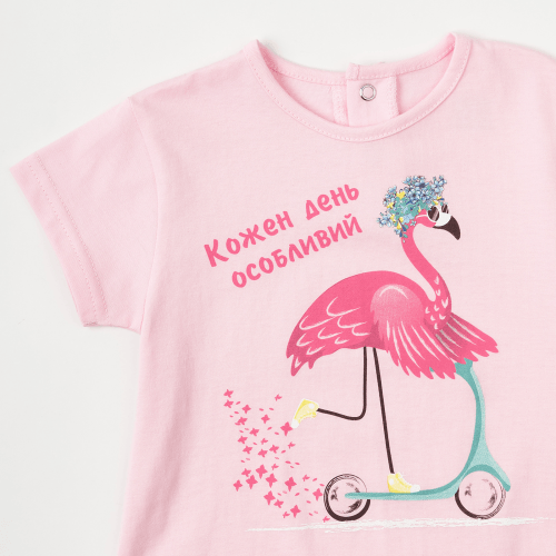Футболка для девочки Krako Фламинго Розовый от 7 до 8 лет 2017T21