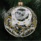 Новогодний шар на елку Santa Shop Четыре круга Геометрия на прозрачном Белый/Золотой 10 см 4820001024074