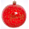 Новогодний шар на елку Santa Shop Тычинковый узор Красный 10 см 4820001017748