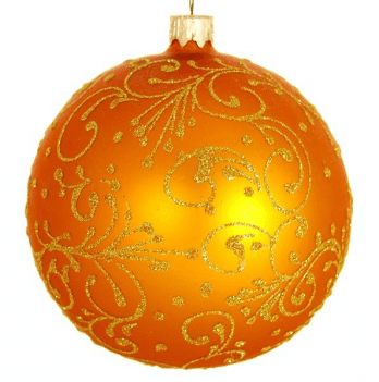 Новогодний шар на елку Santa Shop Тычинковый узор Золотой 10 см 4820001039702