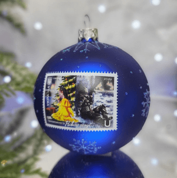 Новогодний шар на елку Santa Shop Патриотическая Марка Переможного Нового року! Синий 8,5 см 4820001129359